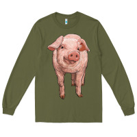Army Green pig Long Sleeve Tee - RanaPortraitStore