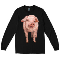 Black pig Long Sleeve Tee - RanaPortraitStore