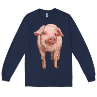 Navy pig Long Sleeve Tee - RanaPortraitStore