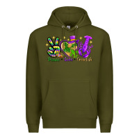 Army Green peace love crawfish Premium Hoodie - NancyCooperArtShop