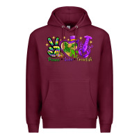 Burgundy peace love crawfish Premium Hoodie - NancyCooperArtShop