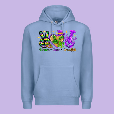Peace Love Crawfish Premium Hoodie Designed By Nancycooperartshop