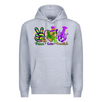Heather Grey peace love crawfish Premium Hoodie - NancyCooperArtShop