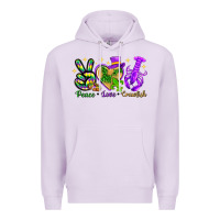 Lilac peace love crawfish Premium Hoodie - NancyCooperArtShop