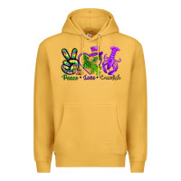 Mustard peace love crawfish Premium Hoodie - NancyCooperArtShop
