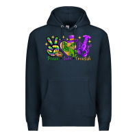 Navy peace love crawfish Premium Hoodie - NancyCooperArtShop