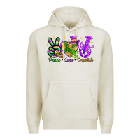 Oatmeal Heather peace love crawfish Premium Hoodie - NancyCooperArtShop