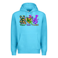 Ocean Blue peace love crawfish Premium Hoodie - NancyCooperArtShop