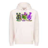 Pale Pink peace love crawfish Premium Hoodie - NancyCooperArtShop