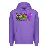 Purple peace love crawfish Premium Hoodie - NancyCooperArtShop