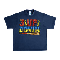 Navy 3 up 3 down softball Urban Heavy Tee - texasbilliewilder
