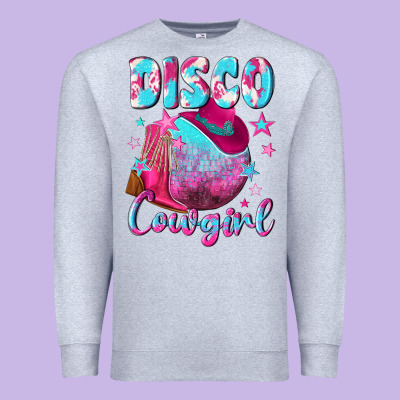 Disco Cowgirl Premium Sweatshirt Designed By Nancycooperartshop