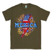 Army Green Merica lightning bolt Classic Tee - Neo Western