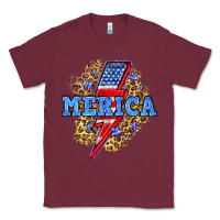 Burgundy Merica lightning bolt Classic Tee - Neo Western