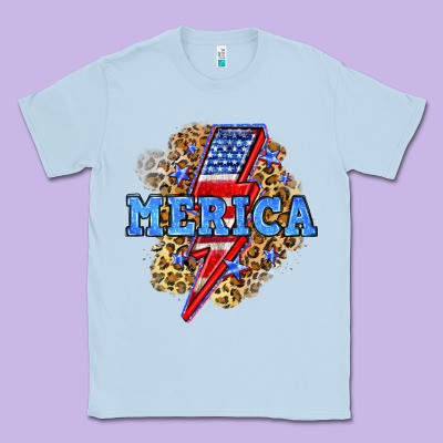 Merica Lightning Bolt Classic Tee Designed By Neo Western