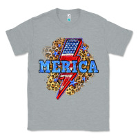 Heather Grey Merica lightning bolt Classic Tee - Neo Western