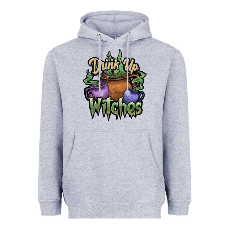 Drink Up Witches White Heavyweight Hoodie by JahusDesignShop | Teevron