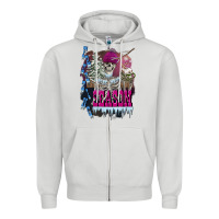 Dove Grey freezing season skeleton Zipper Hoodie - FaDigitalArtStudio