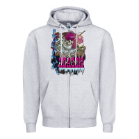 Heather Grey freezing season skeleton Zipper Hoodie - FaDigitalArtStudio