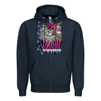 Navy freezing season skeleton Zipper Hoodie - FaDigitalArtStudio