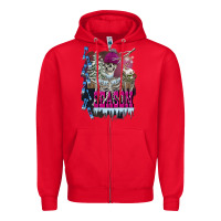 Red freezing season skeleton Zipper Hoodie - FaDigitalArtStudio