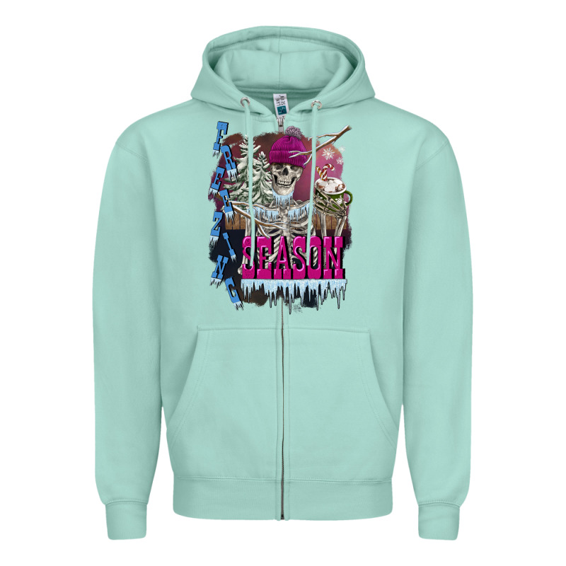 Freezing Season Skeleton Zipper Hoodie by FaDigitalArtStudio | Teevron