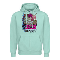 Seafoam freezing season skeleton Zipper Hoodie - FaDigitalArtStudio
