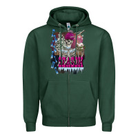 Sports Green freezing season skeleton Zipper Hoodie - FaDigitalArtStudio