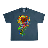 Midnight Navy be kind autism sunflower Urban Heavy Tee - Zillion Design Studio