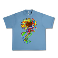 Pebble Blue be kind autism sunflower Urban Heavy Tee - Zillion Design Studio