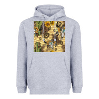 Heather Grey aztec bull skull Heavyweight Hoodie - BundleAndBundleShop