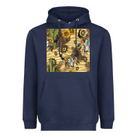Navy aztec bull skull Heavyweight Hoodie - BundleAndBundleShop