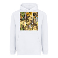 White aztec bull skull Heavyweight Hoodie - BundleAndBundleShop