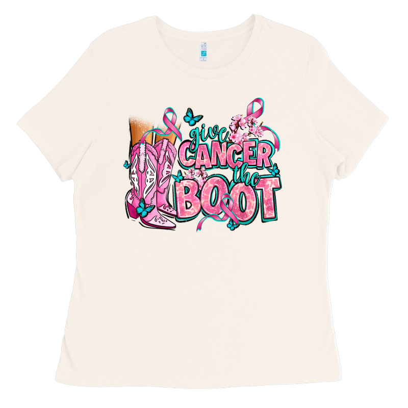 Give The Cancer Boot Ladies Tee by AdoDesignShop | Teevron