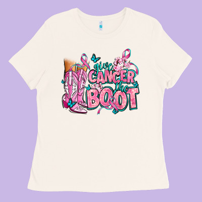 Give The Cancer Boot Ladies Tee Designed By Adodesignshop