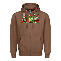 Chestnut coffee cups with santa claus Zipper Hoodie - FaDigitalArtStudio