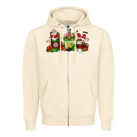 Sandshell coffee cups with santa claus Zipper Hoodie - FaDigitalArtStudio