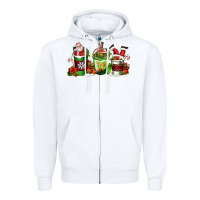 White coffee cups with santa claus Zipper Hoodie - FaDigitalArtStudio