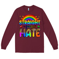 Burgundy straight against hate Long Sleeve Tee - Zillion Design Studio