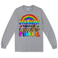 Heather Grey straight against hate Long Sleeve Tee - Zillion Design Studio