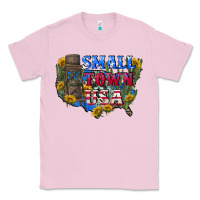 Bubblegum Pink Small town usa 4th of july Classic Tee - CowGirlArtShop