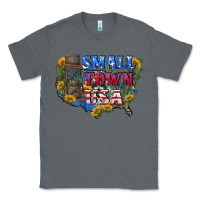 Charcoal Heather Small town usa 4th of july Classic Tee - CowGirlArtShop