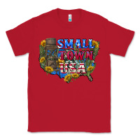 Red Small town usa 4th of july Classic Tee - CowGirlArtShop