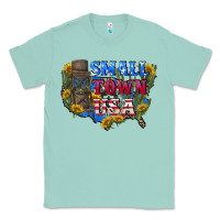 Seafoam Small town usa 4th of july Classic Tee - CowGirlArtShop