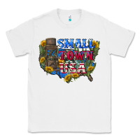 White Small town usa 4th of july Classic Tee - CowGirlArtShop