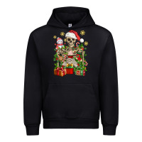 Black Skeleton Christmas Element Snowman Awda Urban Hoodie - BundleAndBundleShop
