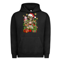 Pigment Black Skeleton Christmas Element Snowman Awda Urban Hoodie - BundleAndBundleShop