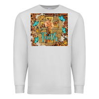 Dove Grey faith cross Premium Sweatshirt - BarkalooDesign