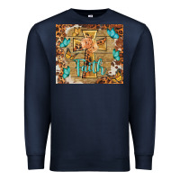 Navy faith cross Premium Sweatshirt - BarkalooDesign