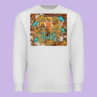 Faith Cross Premium Sweatshirt Designed By Barkaloodesign